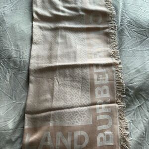 Burberry Cream and Tan Scarf